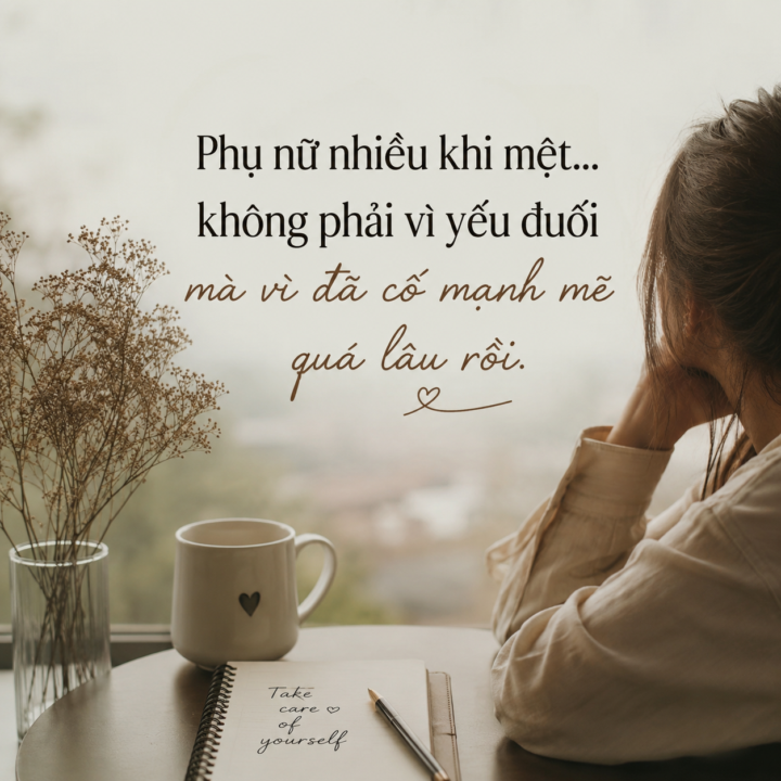 Phụ nữ nhiều khi mệt… không phải vì yếu đuối  mà vì đã cố mạnh mẽ quá lâu rồi