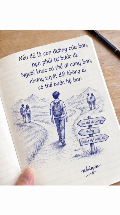 Nếu đã là con đường của bạn, bạn phải tự bước đi. Người khác có thể đi cùng bạn, nhưng tuyệt đối không ai có thể bước hộ bạn.
