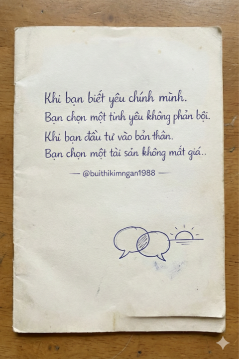 Tình yêu đúng bắt đầu từ bên trong.