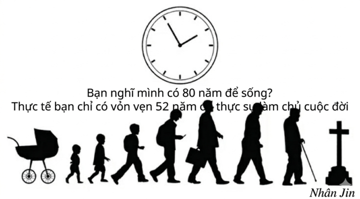 Mình từng nghĩ mình có 80 năm để sống? Thực tế thì chỉ có vỏn vẹn 52 năm để thực sự làm chủ cuộc đời mình
