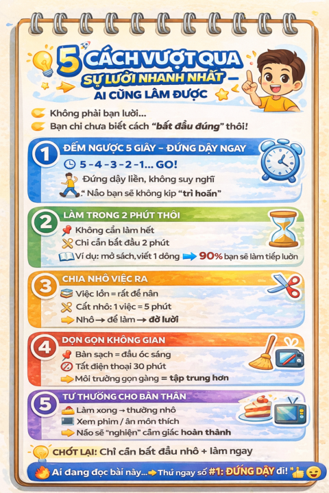 Cách vượt lười nhanh nhất