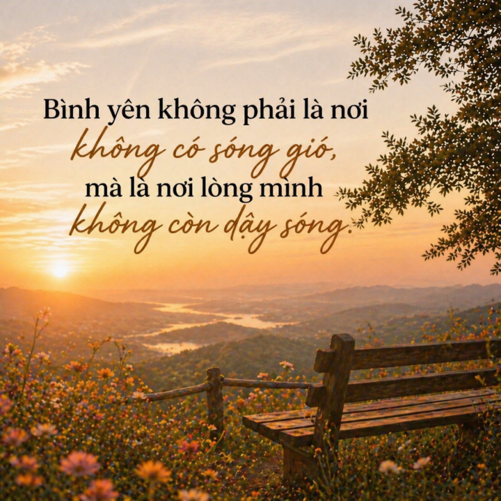 Bình yên không phải là nơi không có sóng gió, mà là nơi lòng mình không còn dậy sóng.