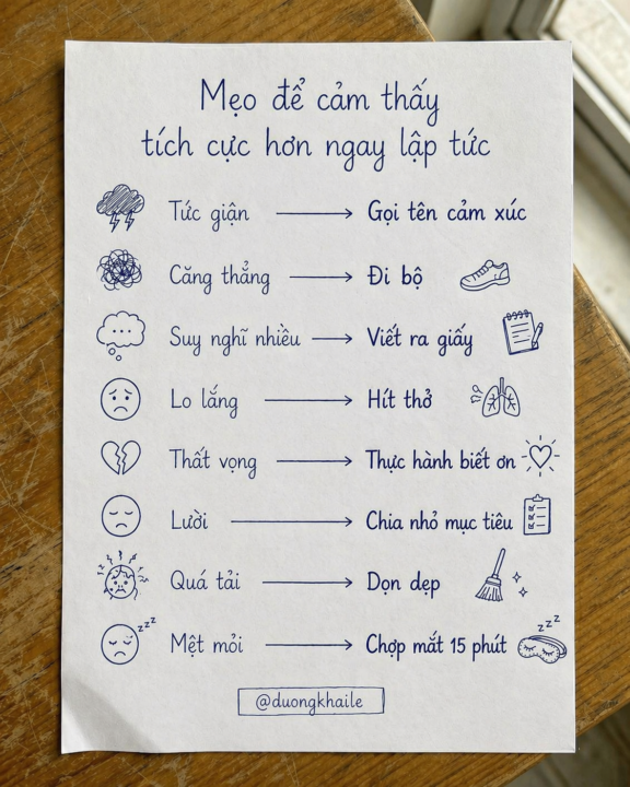Mẹo để cảm thấy tích cực hơn ngay lập tức