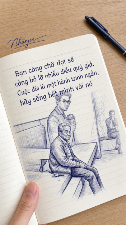 Bạn càng chờ đợi sẽ càng bỏ lỡ nhiều điều quý giá. Cuộc đời là một hành trình ngắn, hãy sống hết mình với nó.