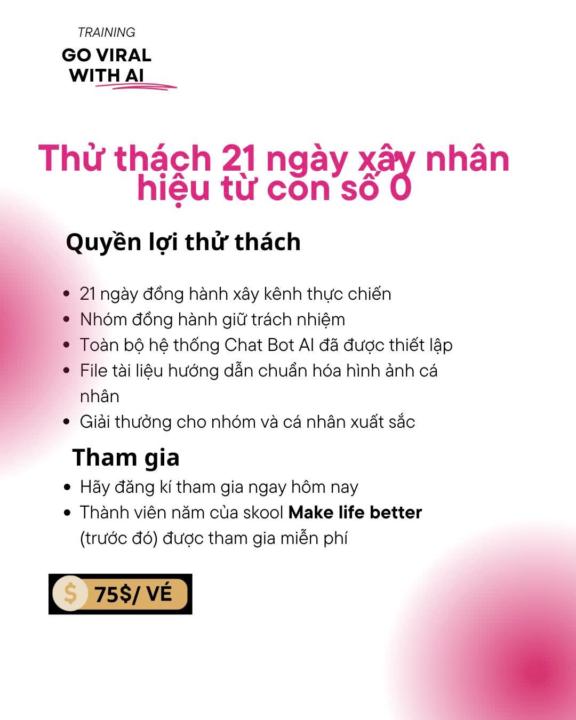 🔥 THỬ THÁCH 21 NGÀY XÂY NHÂN HIỆU TỪ CON SỐ 0 🔥  
