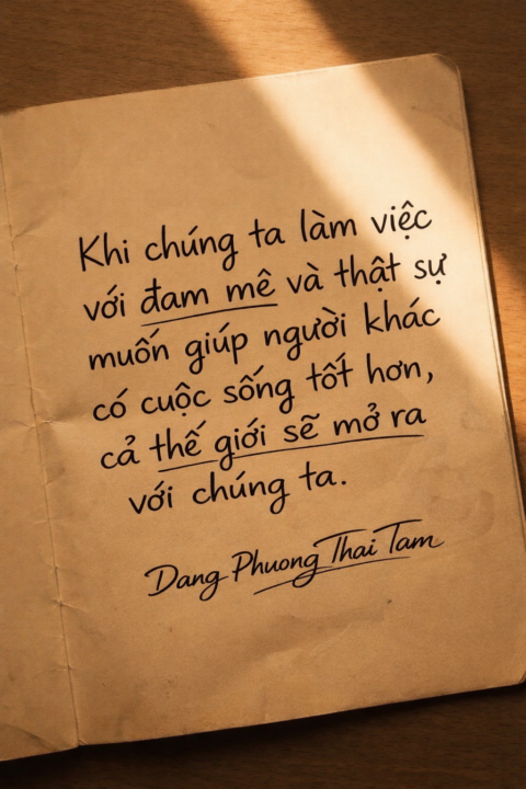 KHI BẠN LÀM VIỆC CHỈ VÌ TIỀN, BẠN SẼ CÓ THU NHẬP. NHƯNG KHI BẠN LÀM VIỆC ĐỂ GIÚP NGƯỜI KHÁC SỐNG TỐT HƠN, BẠN CÓ CẢ MỘT CON ĐƯỜNG