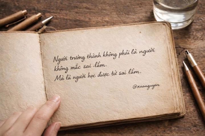 Người trưởng thành không phải là người không mắc sai lầm.  Mà là người biết nhìn lại sau mỗi sai lầm.