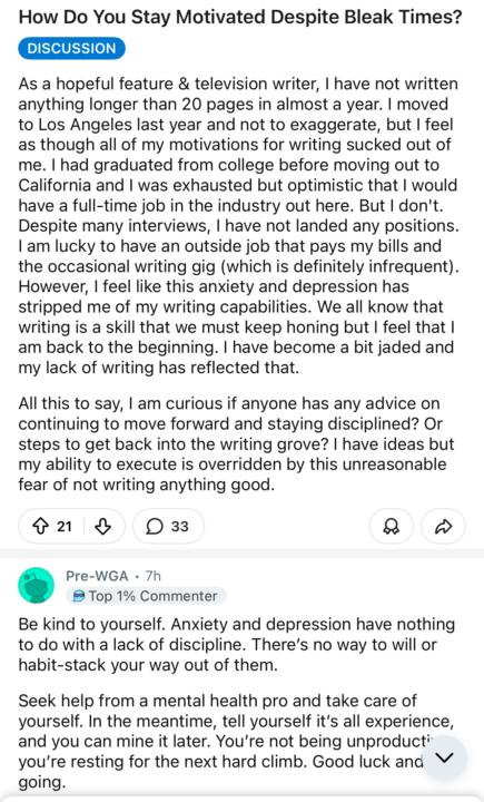 This reddit post reminding me why a community like this is vital