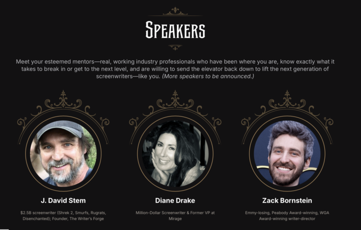 I'm speaking at a screenwriting conference this weekend. If you want tix, hmm below. 