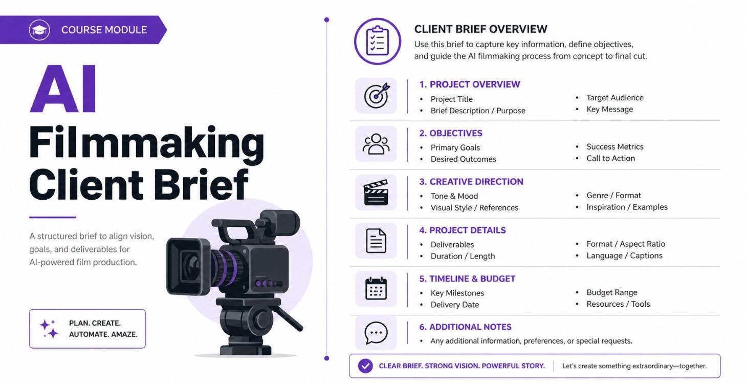 AI Filmmaking Client Brief Checklist