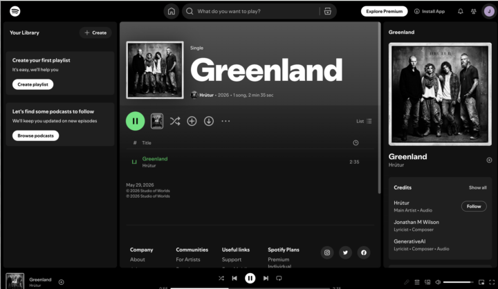 Hrútur | Greenland is live on Spotify | 1st release