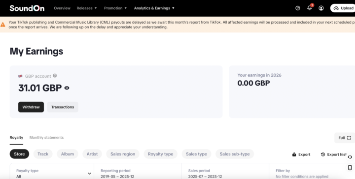 current earnings @31.01£