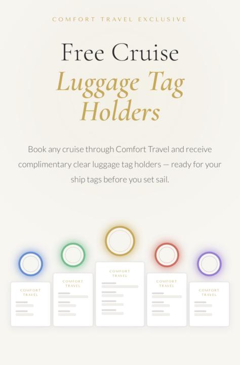 Free Cruise Tag Holder with every booking! 