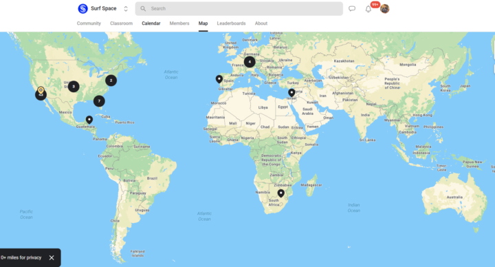 SurfSpace Map Feature