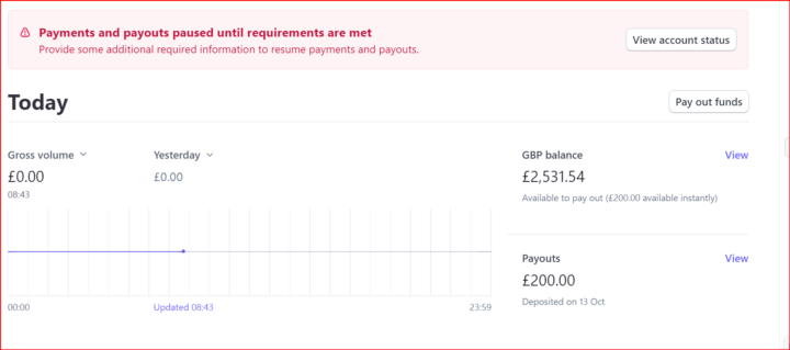 Stripe Payouts Paused issue