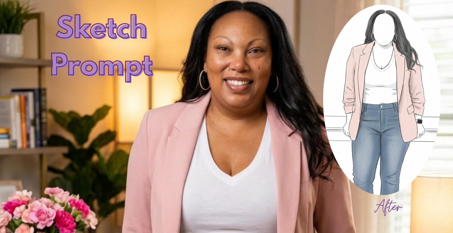 HIGH FASHION SKETCH PROMPT FOR PHOTO BOOTH