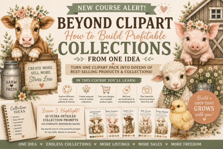 🚜 New Course Now Available: Beyond Clipart – How to Build Profitable Collections from One Idea!