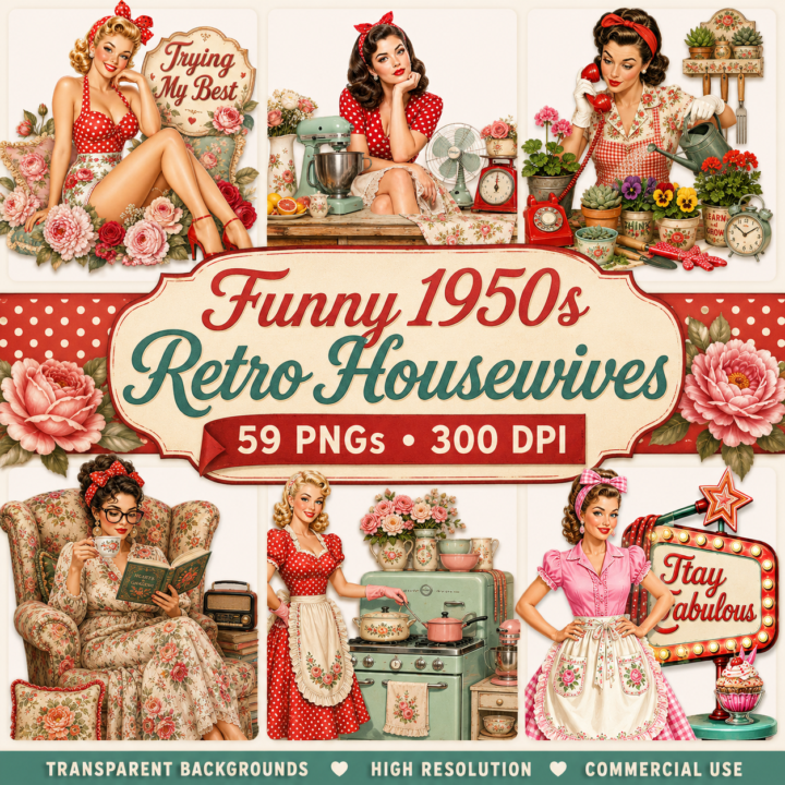 New Retro 1950s Funny Housewives 