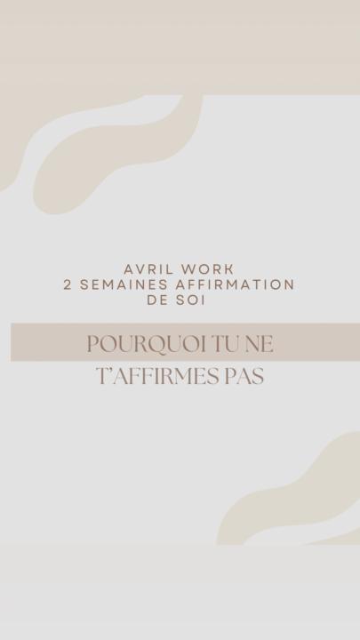Pourquoi tu ne t’affirmes pas 