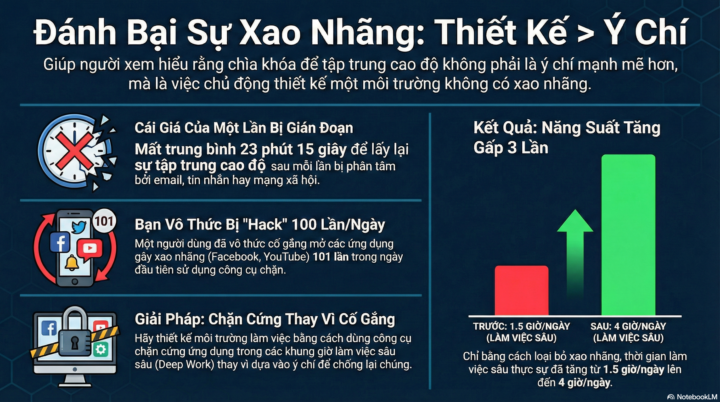 CÁCH MÌNH BLOCK 100% DISTRACTION TRONG KHUNG GIỜ DEEP WORK - VÀ TĂNG NĂNG SUẤT GẤP 3 LẦN