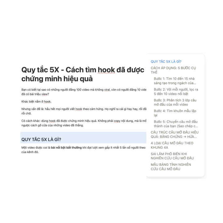 Quy tắc 5X - Cách tìm hook đã được chứng minh hiệu quả