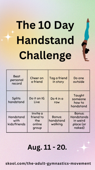 10-Day Handstand Challenge starts on MONDAY!!