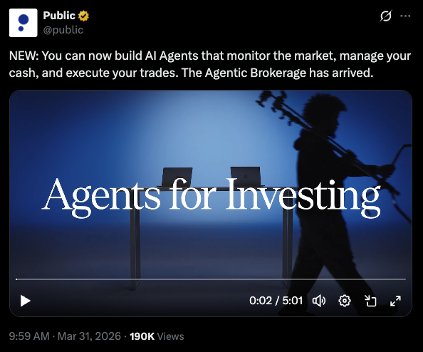 Public just announced "Agentic Brokerage"