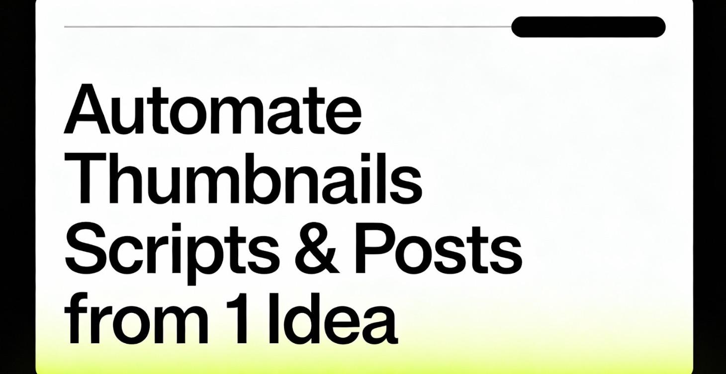 Automate Thumbnails, Scripts & Posts from 1 Idea