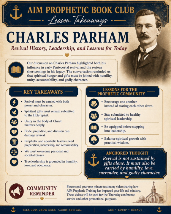 Deep Calls to Deep Book Club - Charles Parham - Takeaway 