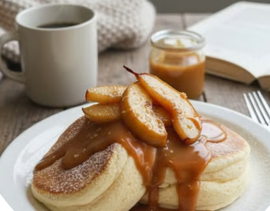Pancakes Fluffy poire-Caramel Beurre Salé
