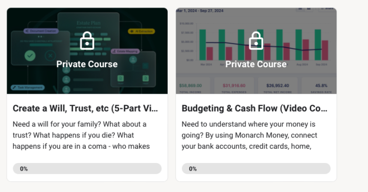 Wealth.com and Monarch Sections