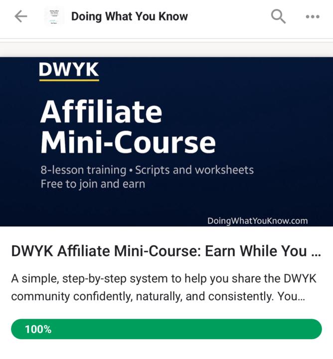 Mini course completed