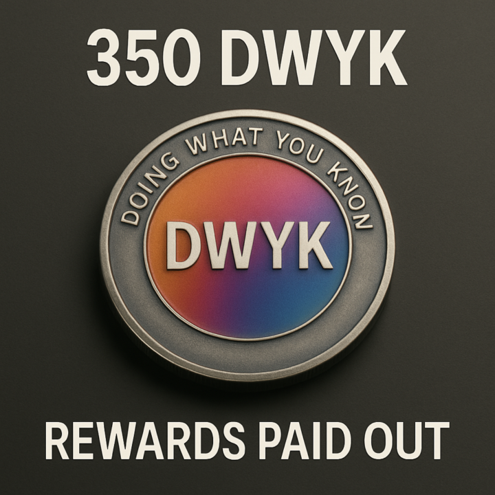 DWYK Rewards Update: 350 Tokens Paid Out Today