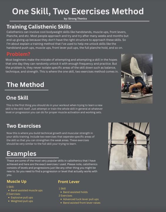 One Skill, Two Exercise Method 