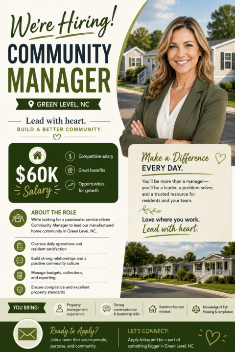 COMMUNITY MANAGER - GREEN LEVEL NC