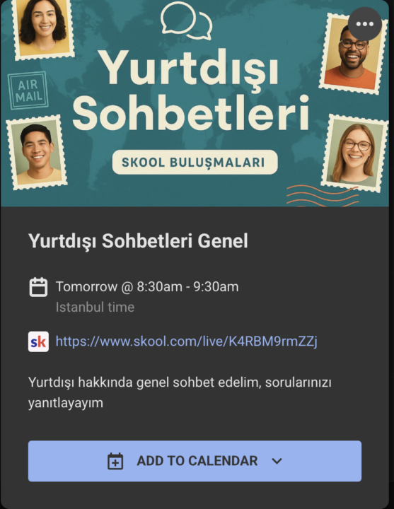 Yurt Dışında Yeni Başlangıçlar Canlı Sohbet...