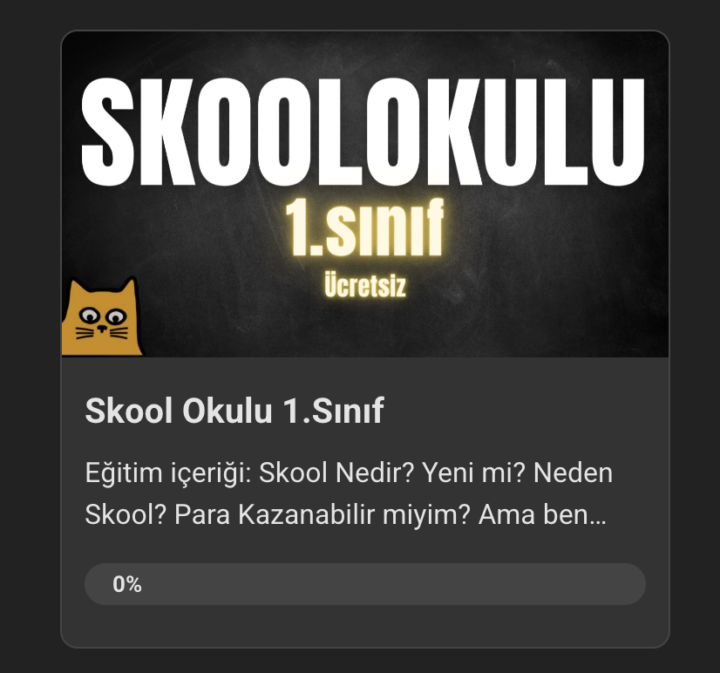 Skool Okulu 1.Sınıf Kayıtlı Eğitim Yüklendi..