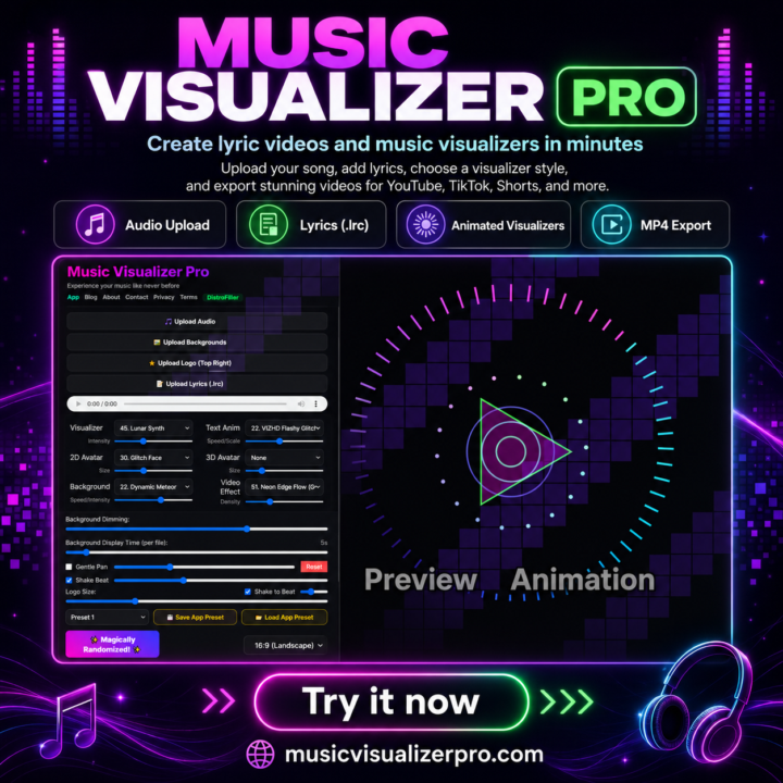 EASY TO USE MUSIC VISUALIZER PRO TOOL