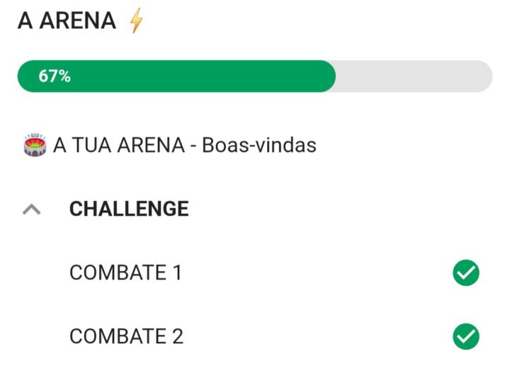 Treino feito = arena 2 rondas cada e 15min de bicicleta indoor