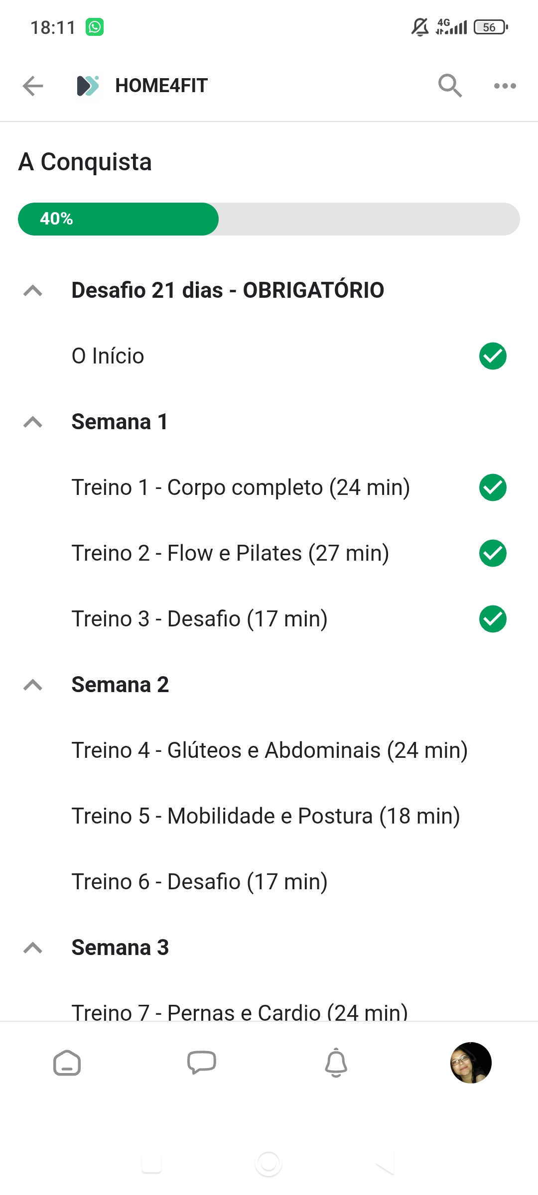 Fim da primeira semana 💪🏽