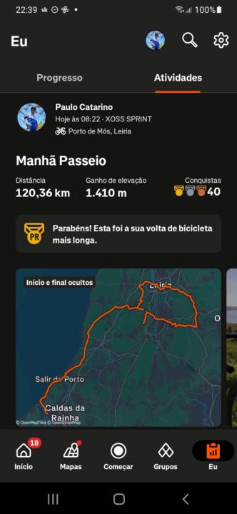 Volta de bicicleta em estrada