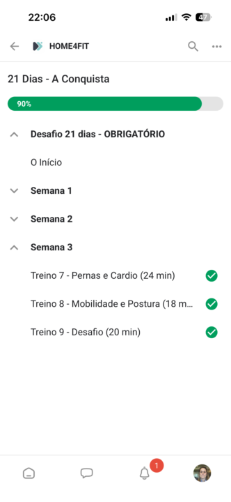 Treinos concluidos