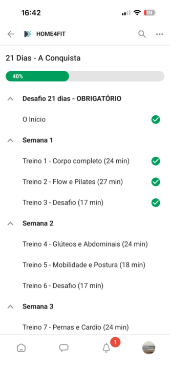Semana concluída com sucesso ✔️☺️