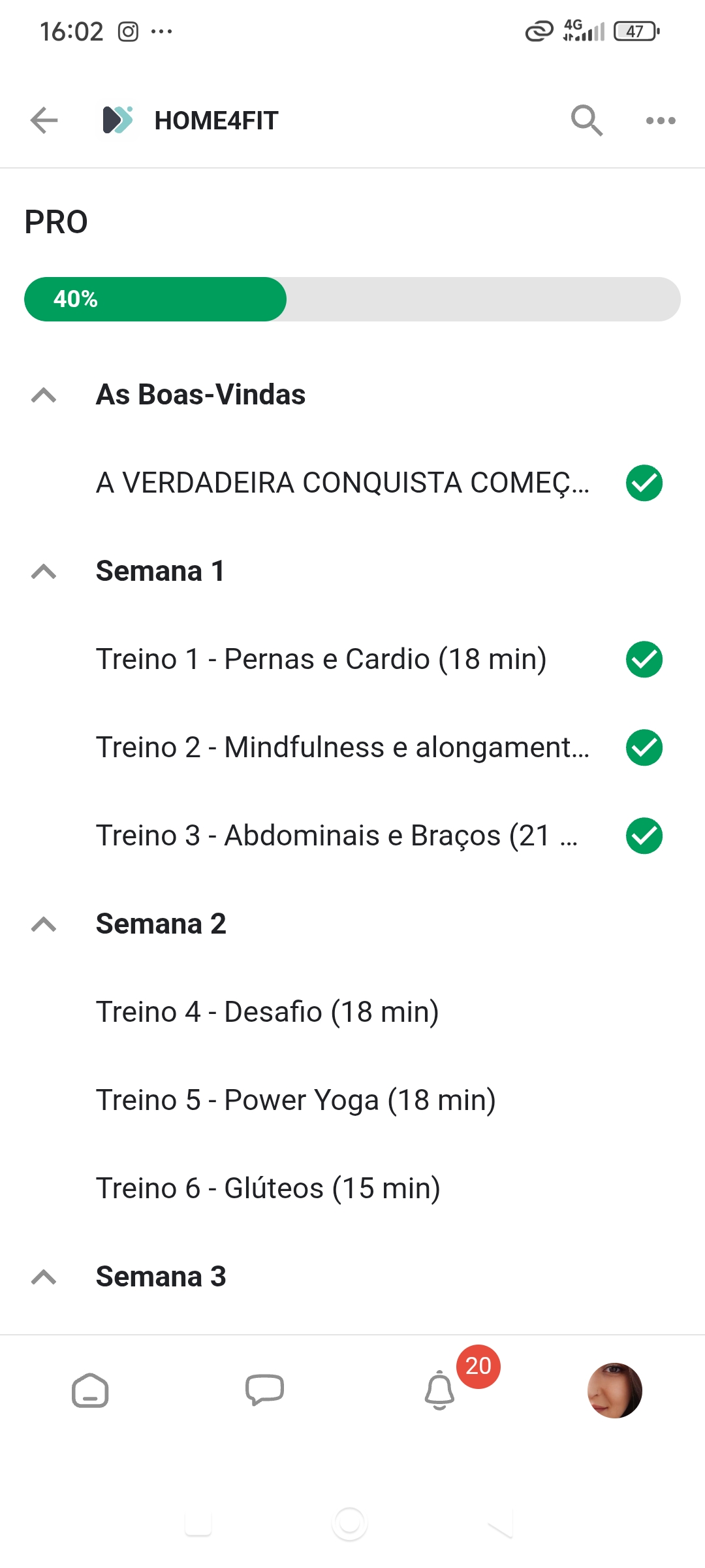 Primeira semana do Desafio Pro 