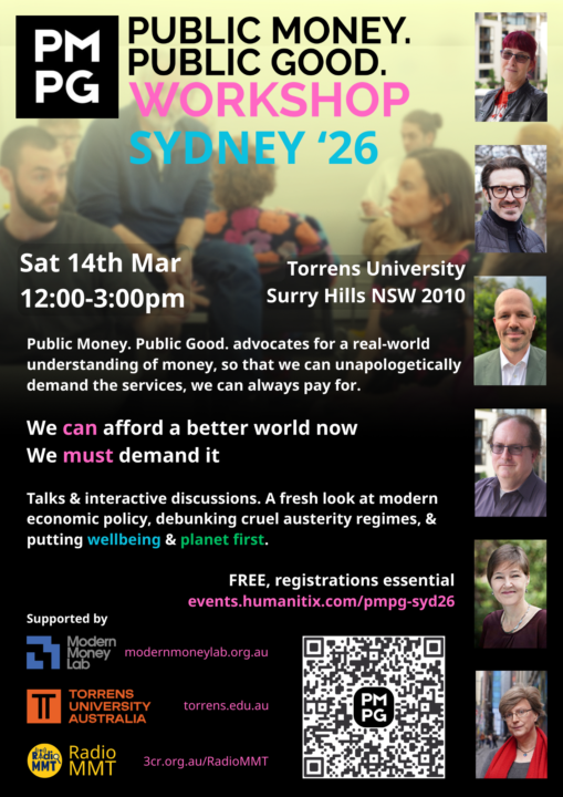 PUBLIC MONEY, PUBLIC GOOD WORKSHOP SATURDAY MARCH 14