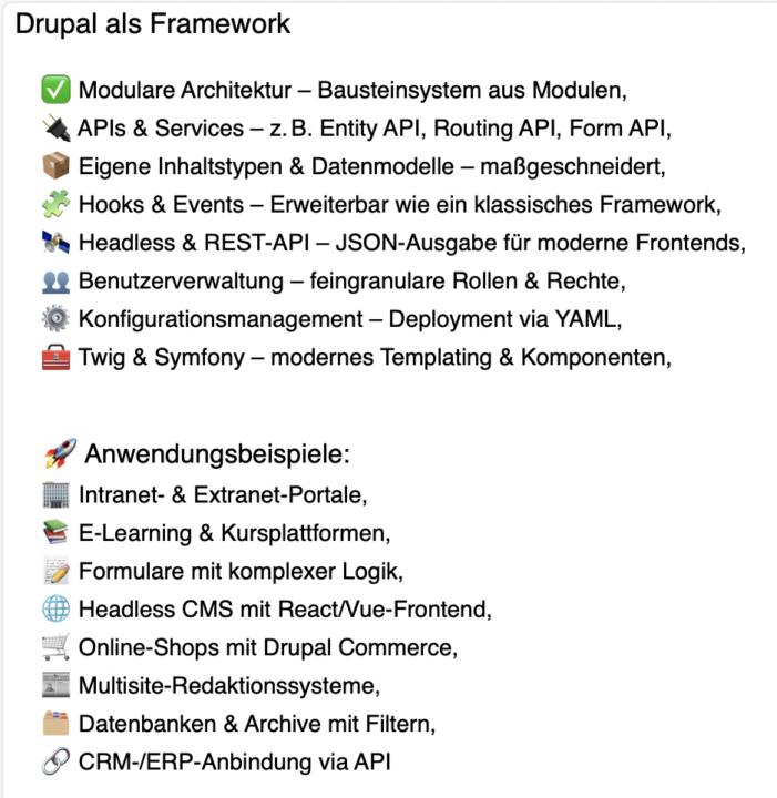 Drupal als Framework