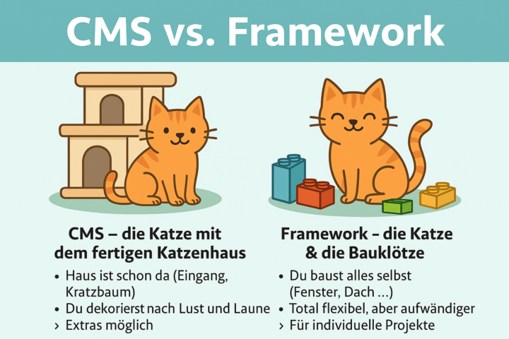 CMS vs. Framework - Katze vs Bauklötze