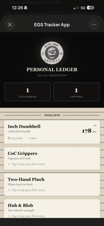 Grip workout tracker???