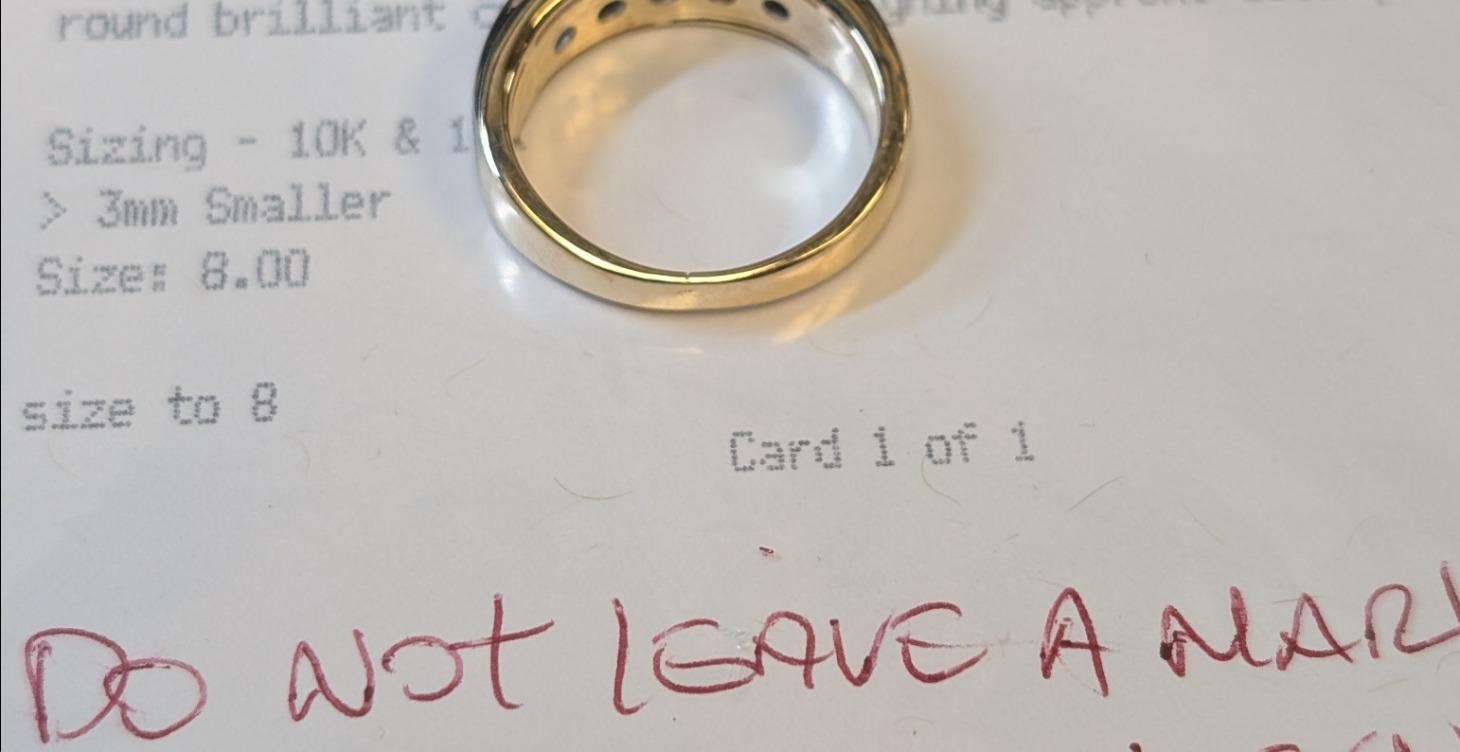 Ring sizing and repair.