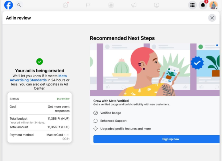 A Comet böngésző magától beállította a facebook hirdetésemet